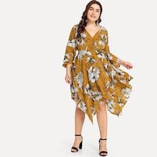 Shein Plus Asymmetrical Hem Floral Dress