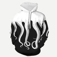 Shein Men Tentacle Print Hooded Sweatshirt
