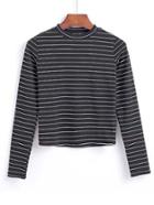 Shein Crew Neck Contrast Striped Tee