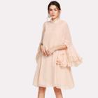 Shein Frill Sleeve And Cuff Flowy Dress