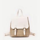 Shein Double Buckle Straw Backpack