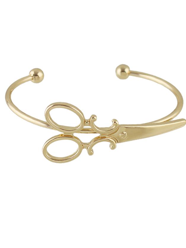 Shein Gold New Cute Clippers Shape Cuff Bracelet