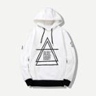 Shein Men Letter And Geo Print Hooded Sweatshirt