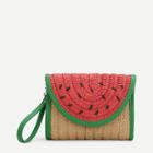 Shein Piping Trim Straw Clutch Bag