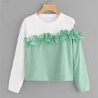 Shein Cold Shoulder Frill Sweatshirt