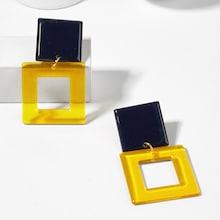 Shein Double Square Drop Earrings