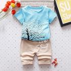 Shein Toddler Boys Tree Print Tee With Shorts