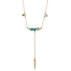 Shein Turquoise Rivets Pendant Necklace