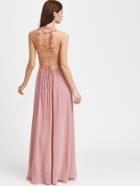 Shein Double Strap Lace Up Back Maxi Dress