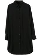 Shein Black Single-breasted Long Sleeve Blouse