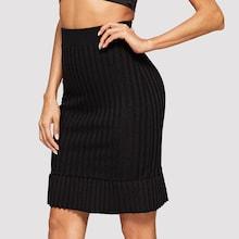 Shein Rib Knit Bodycon Skirt