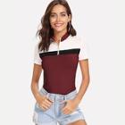 Shein Zip Up Color Block T-shirt