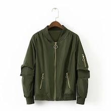 Shein Zip Detail Bomber Jacket