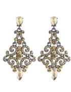 Shein Beautiful Bohemian Aulic Design Champagne Rhinestone Women Long Earrings