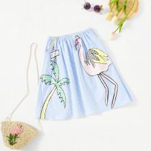 Shein Girls Flamingo Print Striped Skirts