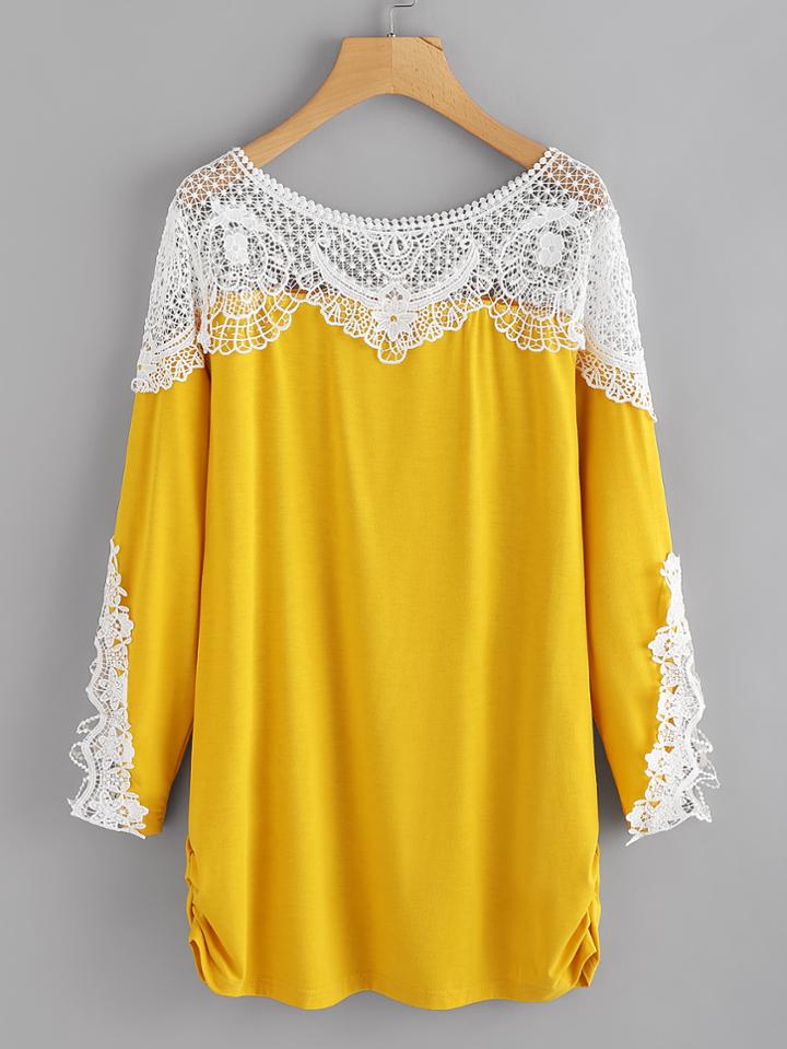 Shein Lace Panel Tee