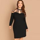 Shein Plus Ladder Cut Out Yoke Pencil Dress