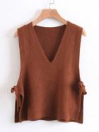 Shein Side Tie V Neckline Knit Vest