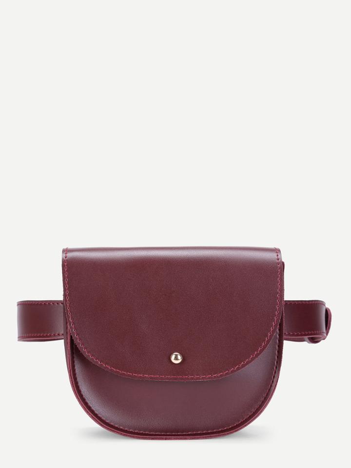Shein Saddle Flap Pu Bum Bag