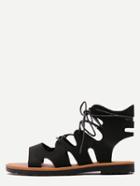 Shein Black Hollow Strappy Platform Sandals