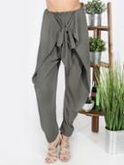 Shein Army Green Bow Decorated Pants