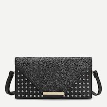Shein Studded Detail Glitter Clutch Bag