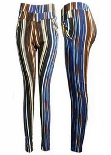 Rosewe Stripe Print Ankle Length Autumn Leggings