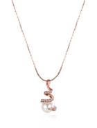 Shein Rhinestone Wrap Pendant Necklace With Faux Pearl