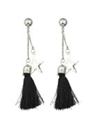 Shein Black Color Model Star Shape Long Chain Tassel Earrings