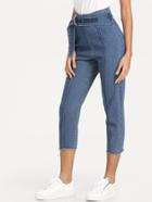 Shein Letter Embroidered Waist Jeans