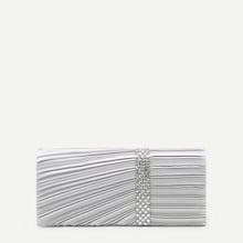 Shein Rhinestone Decor Clutch Bag With Chain