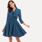 Shein Bow Tie Neck Dress