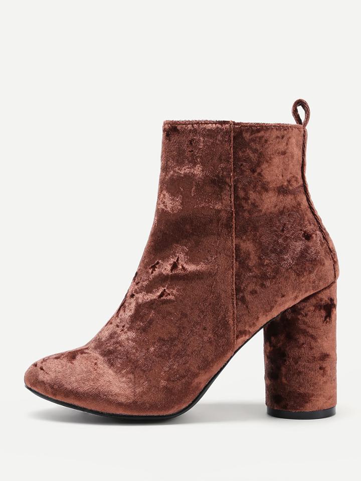 Shein Block Heeled Side Zipper Ankle Boots
