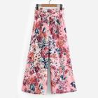 Shein Florals Belted Wide Leg Pants