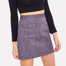 Shein Leopard Print Zip Back Skirt