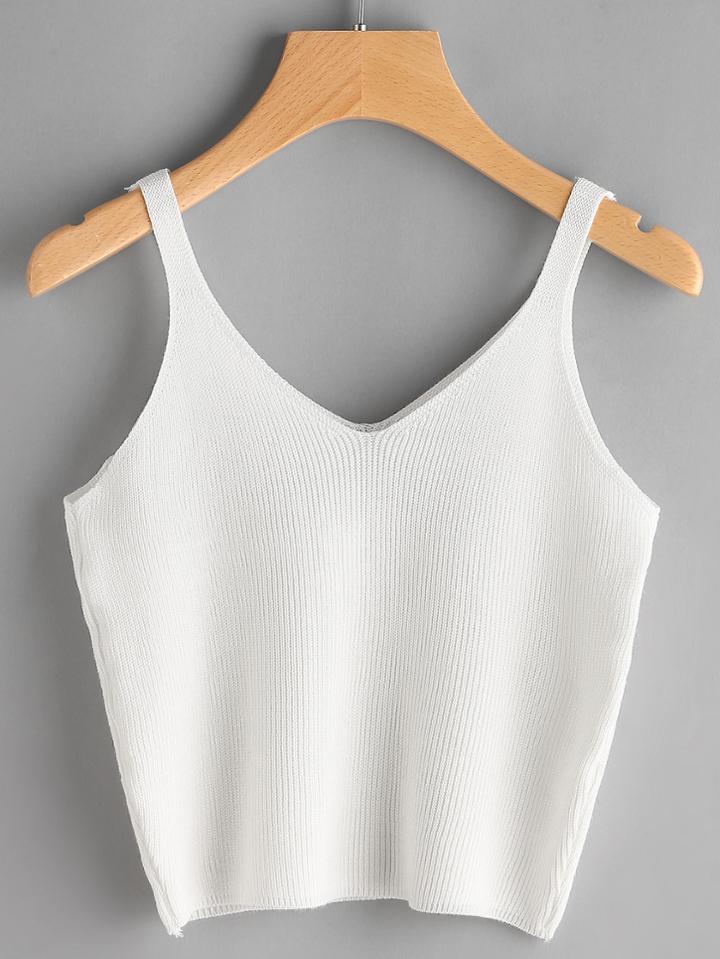 Shein V Neckline Knitted Cami Top