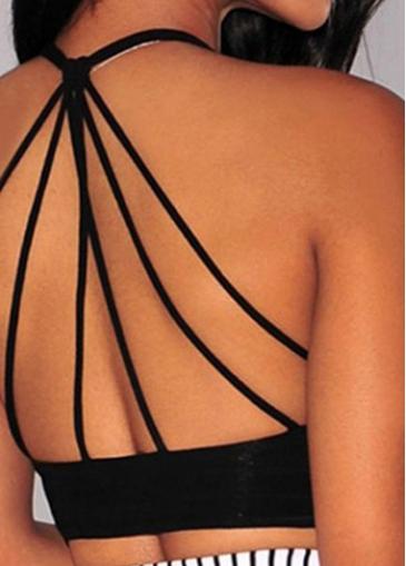 Rosewe Criss Cross Back Black Crop Top