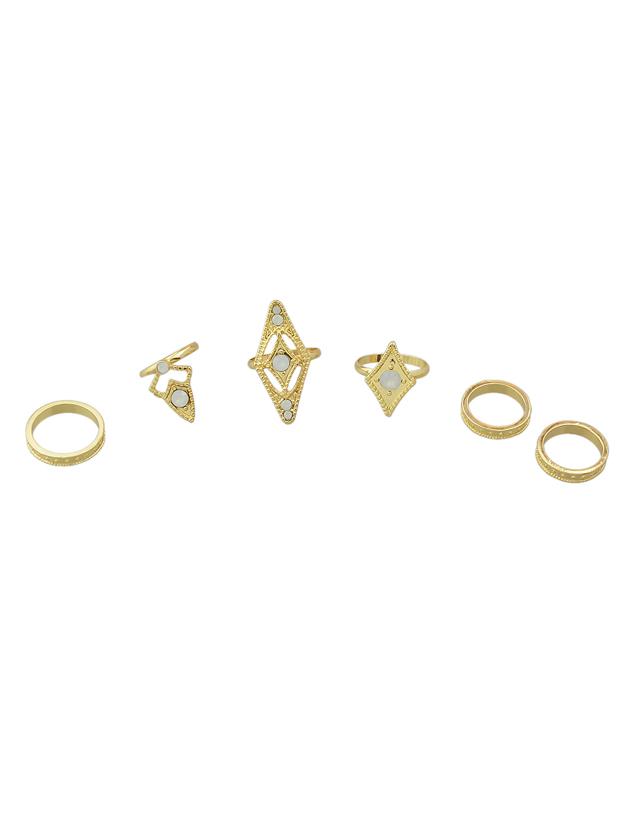 Shein New Design Gold  Color Band Rings (6 Pcs One Set )