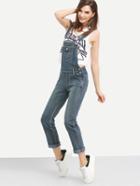 Shein Flap Pocket Bib Overall Jeans
