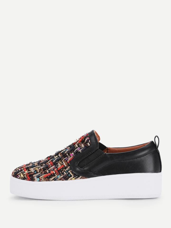 Shein Mixed Pattern Flatform Slip On Plimsolls