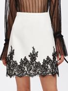 Shein Eyelash Lace Applique Hem Skirt