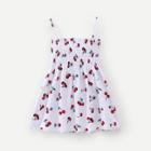 Shein Girls Cherry Print Shirred Cami Dress