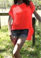 Rosewe Red Round Neck Short Sleeve T Shirt