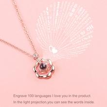 Shein Flower Pendant Light Projection Chain Necklace