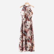 Shein Foliage Print Knot Back Dress