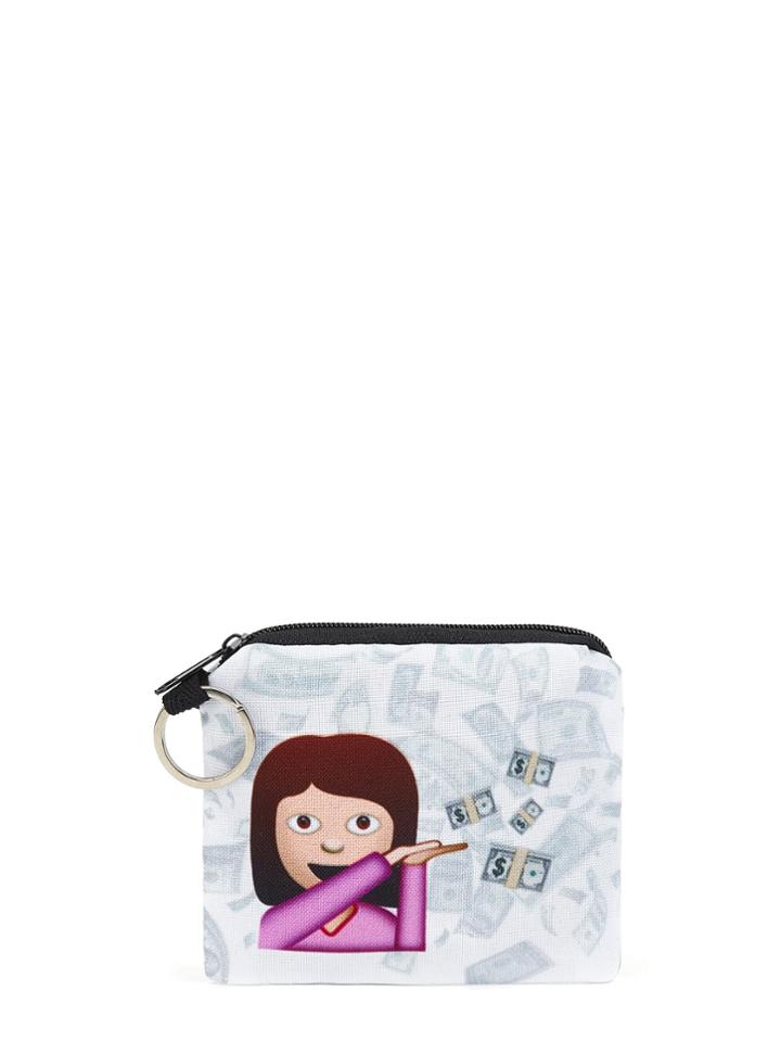 Shein Emoji Print Zipper Pouch