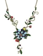 Shein Colorful Enamel Flower Necklace