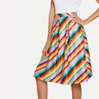 Shein Rainbow Chevron Print Skirt