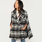 Shein Double Breasted Plaid Pea Coat