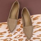 Shein Vegan Suede Stitch Pointed Flats